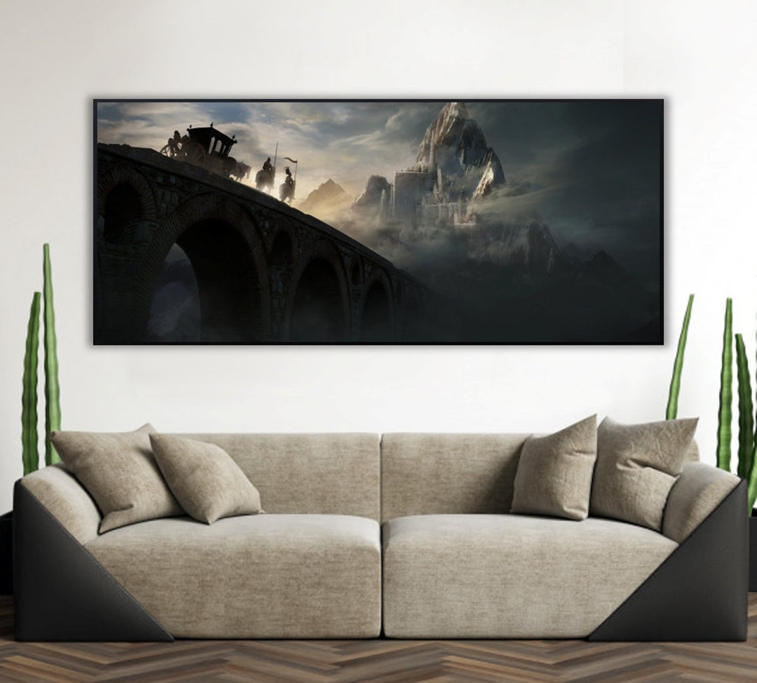 Minas Tirith Gondor beautiful landscape 2 - Handmade oil painting on canvas  on demand