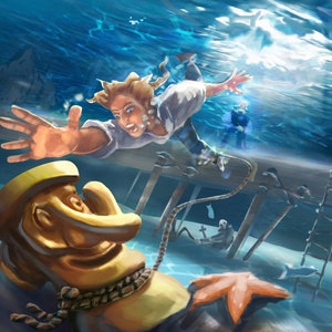 Handmade oil painting on cotton canvas on demand, rolled stretched or framed, Video Games - Monkey Island Guybrush Threepwood 3 wall fan art