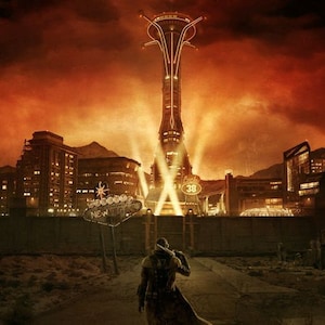 Pintura al óleo hecha a mano sobre lienzo de algodón bajo demanda, enrollada, estirada o enmarcada, Videojuegos - Fallout New Vegas Concept Fan Art wallart fan art