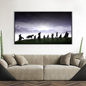 Handmade oil painting on cotton canvas on demand, rolled stretched or framed, Fantasy - Group of people beautiful landscape fan art wall art