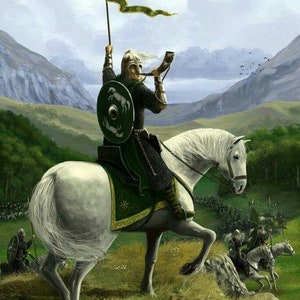 Handmade oil painting on cotton canvas on demand, rolled stretched or framed, Fantasy -Cavalry of knights horse riders portrait wall fan art