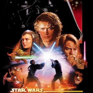 Handmade oil painting on cotton canvas on demand, rolled stretched or framed, Sci Fi -Movie poster space wars 3 fan art wall art Return Jedi