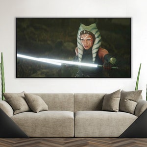 Handmade oil painting on cotton canvas on demand, rolled stretched or framed, Sci Fi-Orange girl from the Hunter 3 fan art wall artwork jedi