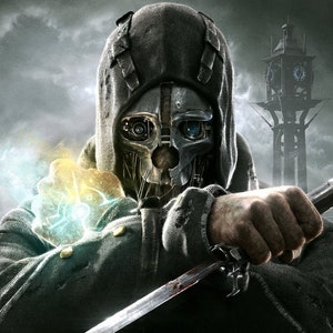Pintura a óleo feita à mão sobre tela de algodão sob demanda, enrolada esticada ou emoldurada, Video Games - Dishonored poster 1 obra de parede fan art Corvo