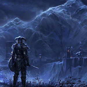 Handmade Skyrim Oil Painting on Canvas: Fan Art Landscape