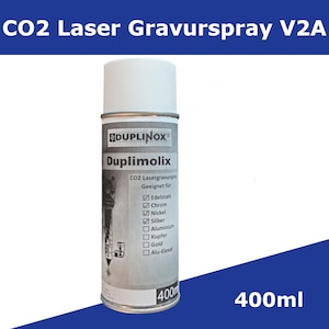Spray per laser CO2 per incisione Inhalt 400ml da K30 - K200+ Laser Lasermarkierspray metallo, V2A, acciaio inossidabile, V2A Descrizione Laser CO2 ceramica