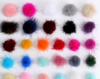 Mink Pompom 25mm 30mm 40mm Fur Balls DIY Pompon for Sewing on Knitted Keychain Scarf Shoes Hats DIY Jewelry Crafts Accessories