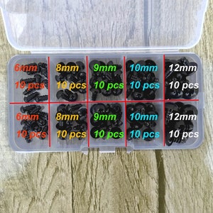 100pcs 8/10/12/14mm Plastic Safety Eyes For Toys Diy Mix Size Crochet Animal Eye For Doll toys amigurumi Accessories