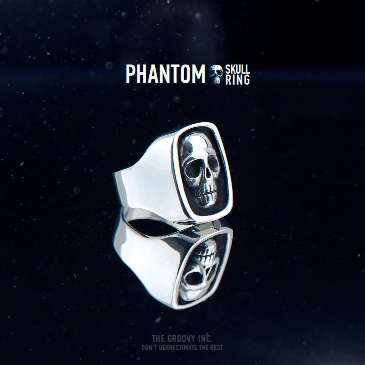 Phantom Silver Skull Ring Handcrafted ( Rock, Biker, Punk Phantom Silver Skull Ring Handcrafted ( Rock, Biker, Punk