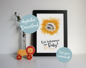 Ultrasound image "MUSTARD", individually designed | Poster as print-at-home | Reminder of baby, pregnancy, birth