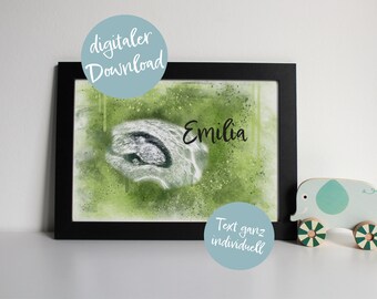 Ultrasound image "FOREST", individually designed | Mural as print-at-home | Reminder of baby, pregnancy, birth