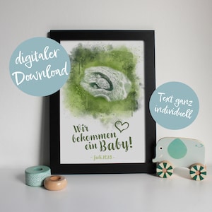 Ultrasound image &quot;FOREST&quot;, individually designed | Poster as print-at-home | Memory of baby, pregnancy, birth