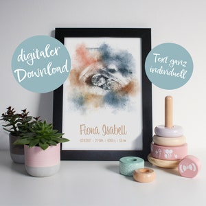 Ultraschallbild "EARTH", individuell gestaltet | Poster als Print-at-Home | Erinnerung an Baby, Schwangerschaft, Geburt