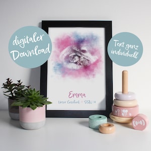 Ultraschallbild "COTTONCANDY", individuell gestaltet | Poster als Print-at-Home | Erinnerung an Baby, Schwangerschaft, Geburt
