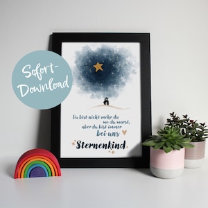 Download immediato del poster Star Child "HEAVEN" | Stampa a casa | Ricordo del bambino | regalo di consolazione | Dolore