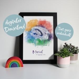Ultraschallbild "COLORFUL", individuell gestaltet | Poster als Print-at-Home | Erinnerung an Baby, Schwangerschaft, Geburt