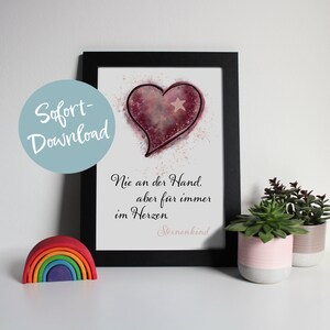 Instant Download Poster Star Child &quot;HEART&quot; | Print-at-Home | Memory of Baby | Comfort Gift | Mourning