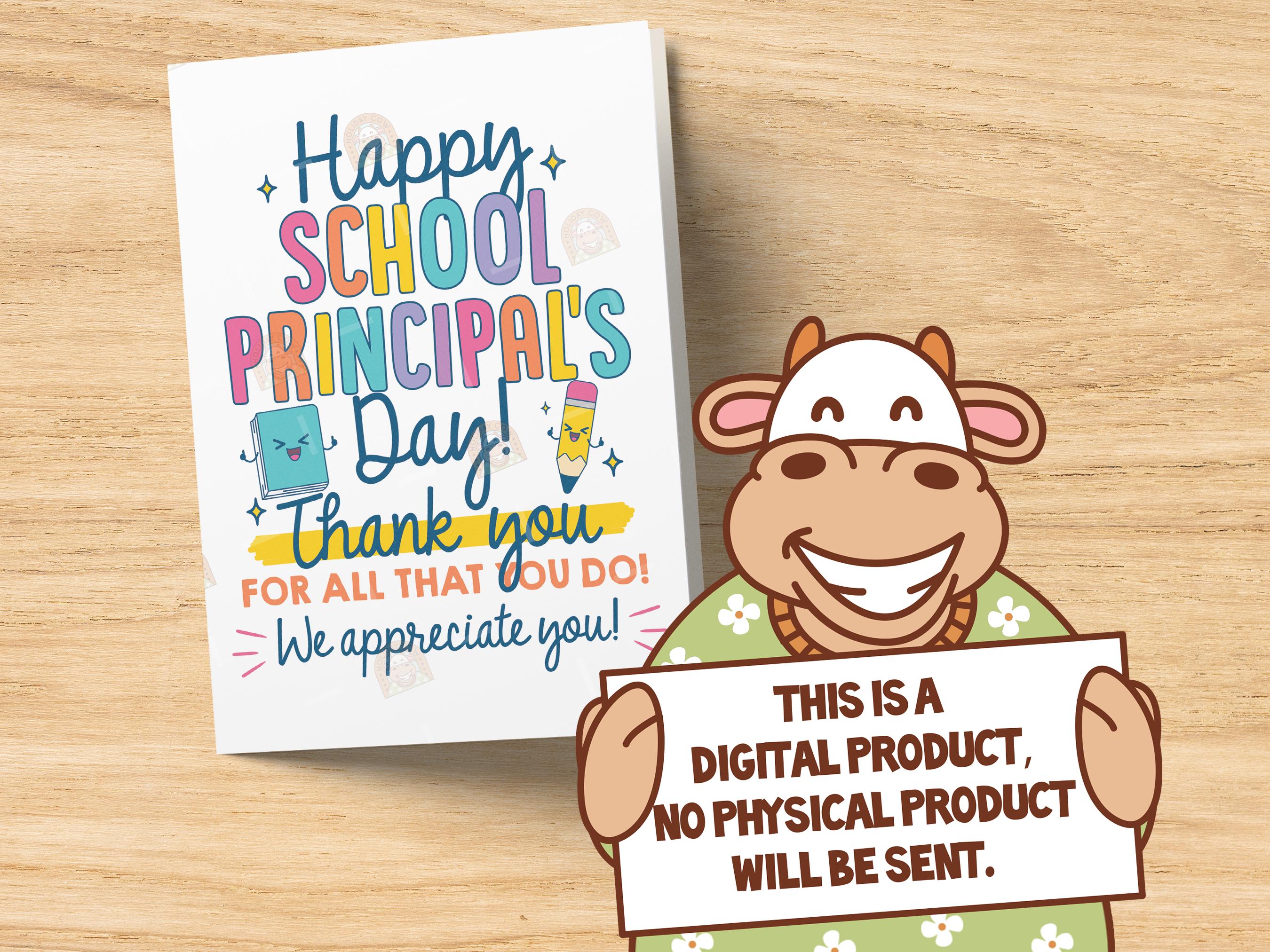 Principals Day Card Printable, Thank You Principal Appreciation Sign - Etsy