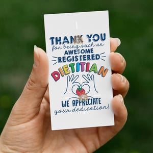 Étiquette-cadeau de diététiste imprimable, étiquette-cadeau de jour de diététiste, étiquette de jour de diététiste, étiquette de diététiste de remerciement Étiquette RDN pour diététiste