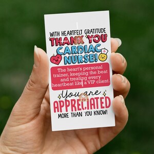 Cardiac Nurse Geschenkanhänger zum Ausdrucken, Danke, Cardiac Nurses Week Tag, Herz Krankenschwester Wertschätzung Tag, Cardiology Nurse Tag, Cardiac Care Team
