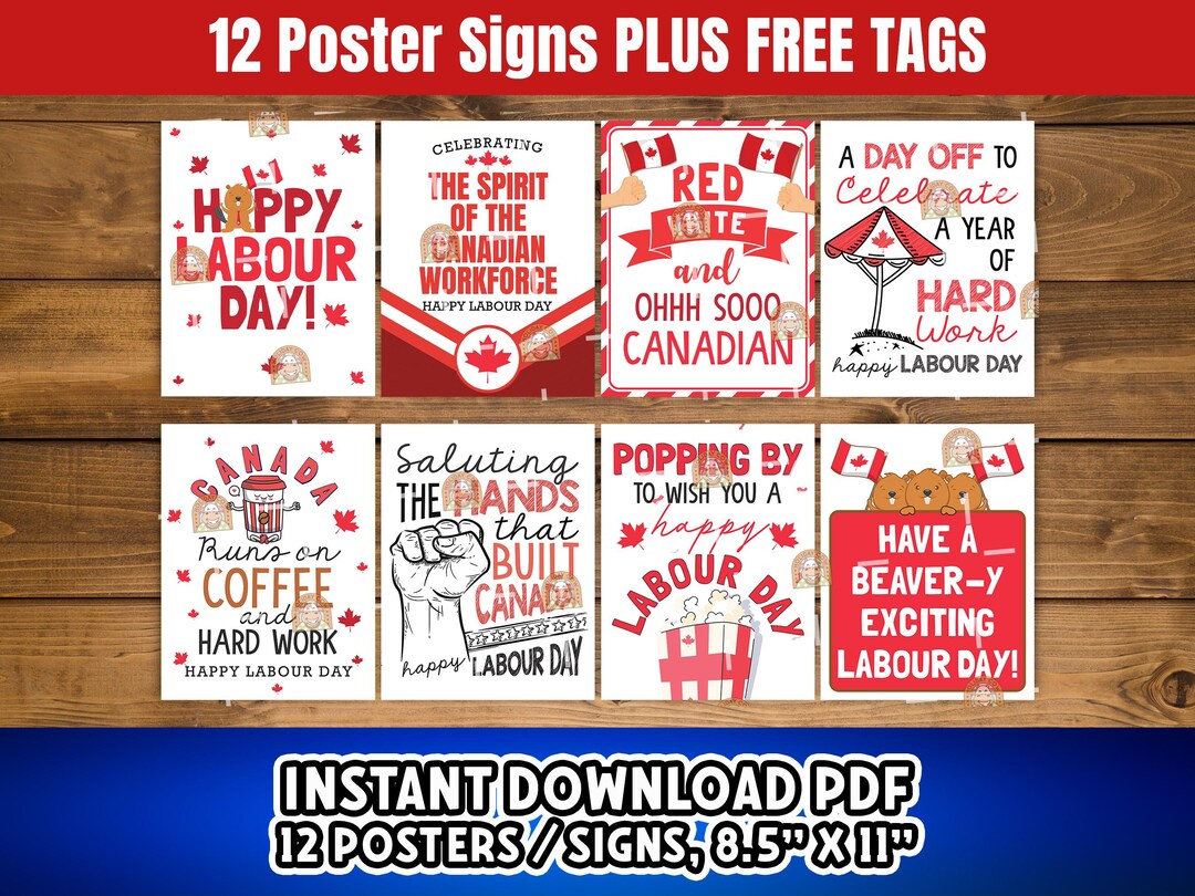 Labor Party Sign Labour Day Signs Printable, Happy Labour Day Poster, Labour Day Decor ...