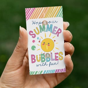 Étiquette de fin d'année, étiquette imprimable le dernier jour d'école, étiquette bulles de plaisir vacances d'été pour amis, étiquette-cadeau de fin d'année scolaire pour camarade de classe