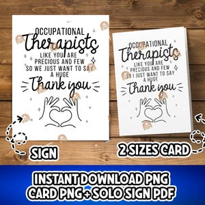 Ergotherapeut cadeau, afdrukbare OT-kaart, ergotherapie maandbord, bedankt OT-waarderingsteken, OT-maandcadeau voor Ot-cadeau