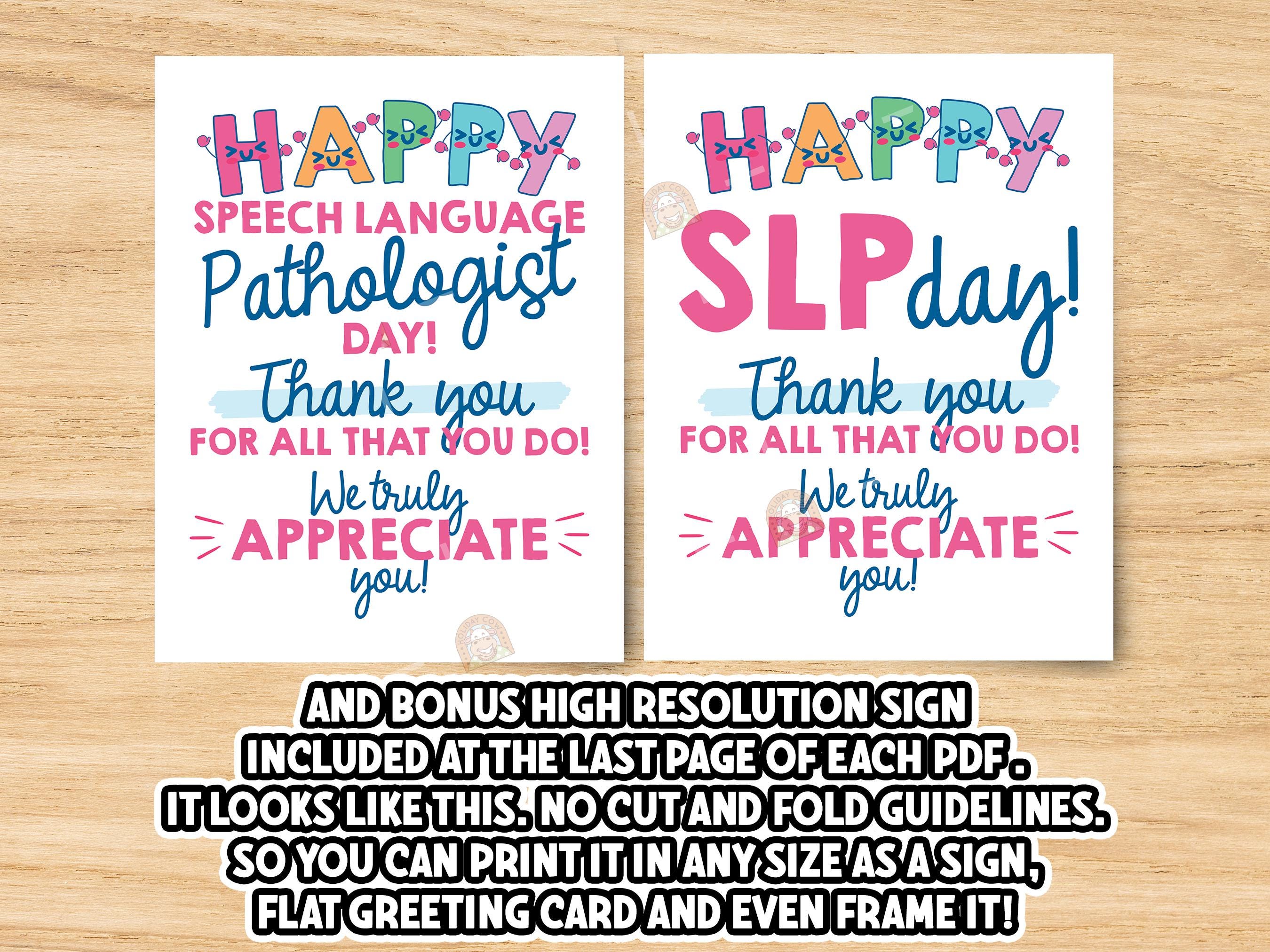Printable SLP Day Gift, Speech Language Pathologist Day Gift for SLP ...