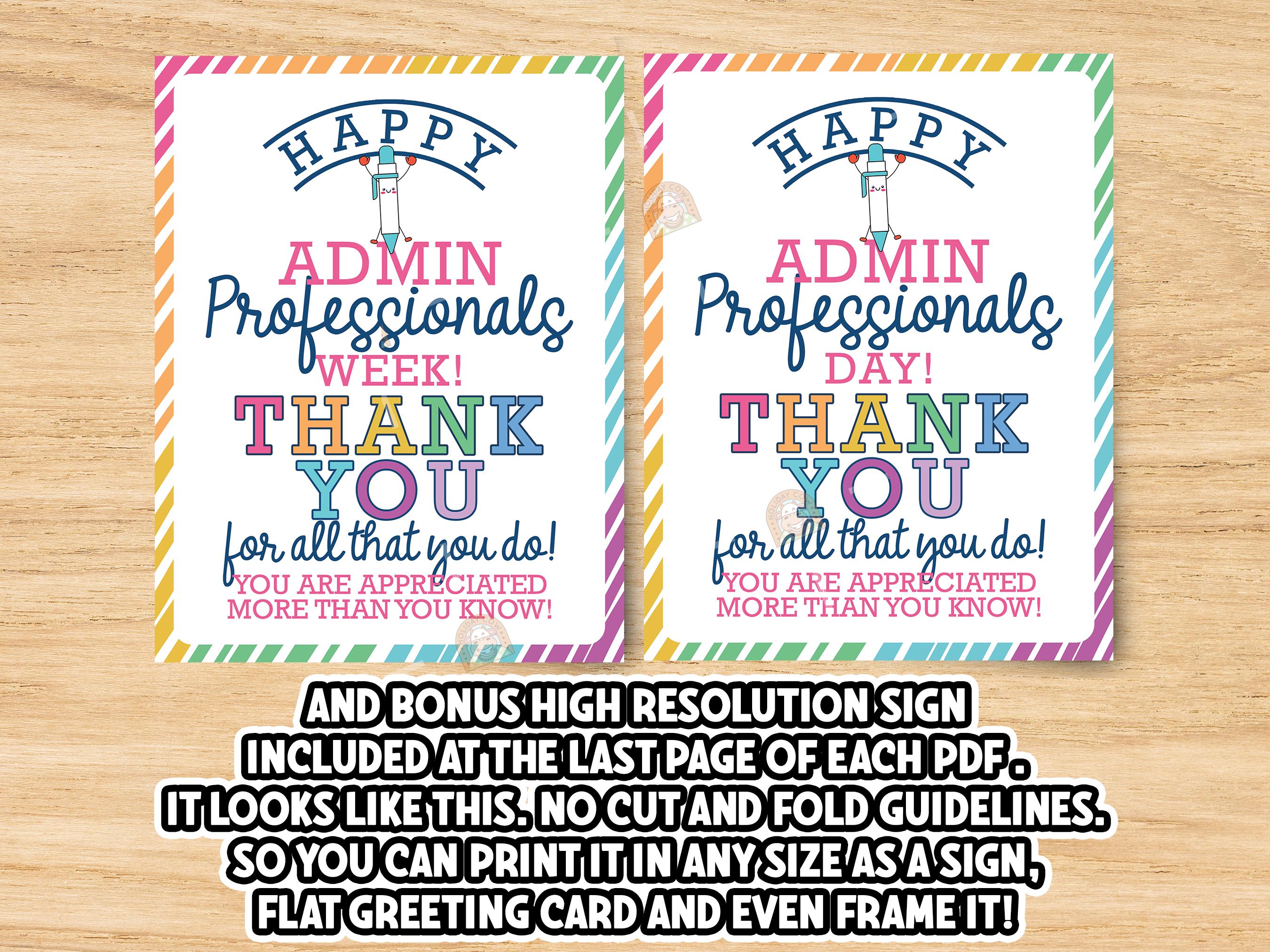 Administrative Professionals Day Sign Printable, Administrative ...
