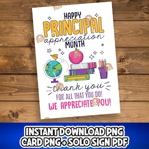 Afdrukbaar maandkaart schoolhoofd, maandcadeau nationale schoolhoofd, bedankbord schoolhoofd, poster maand directeur