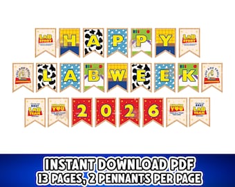 Banner de la Semana del Laboratorio 2026, decoración imprimible con la historia del laboratorio