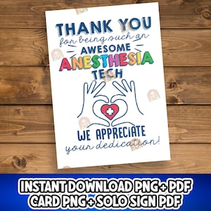 Anesthesia Tech Gift Printable, Anesthesia Tech Week Sign, Anesthesia Technologists Day Card, Anesthesia Technician Appreciation Poster