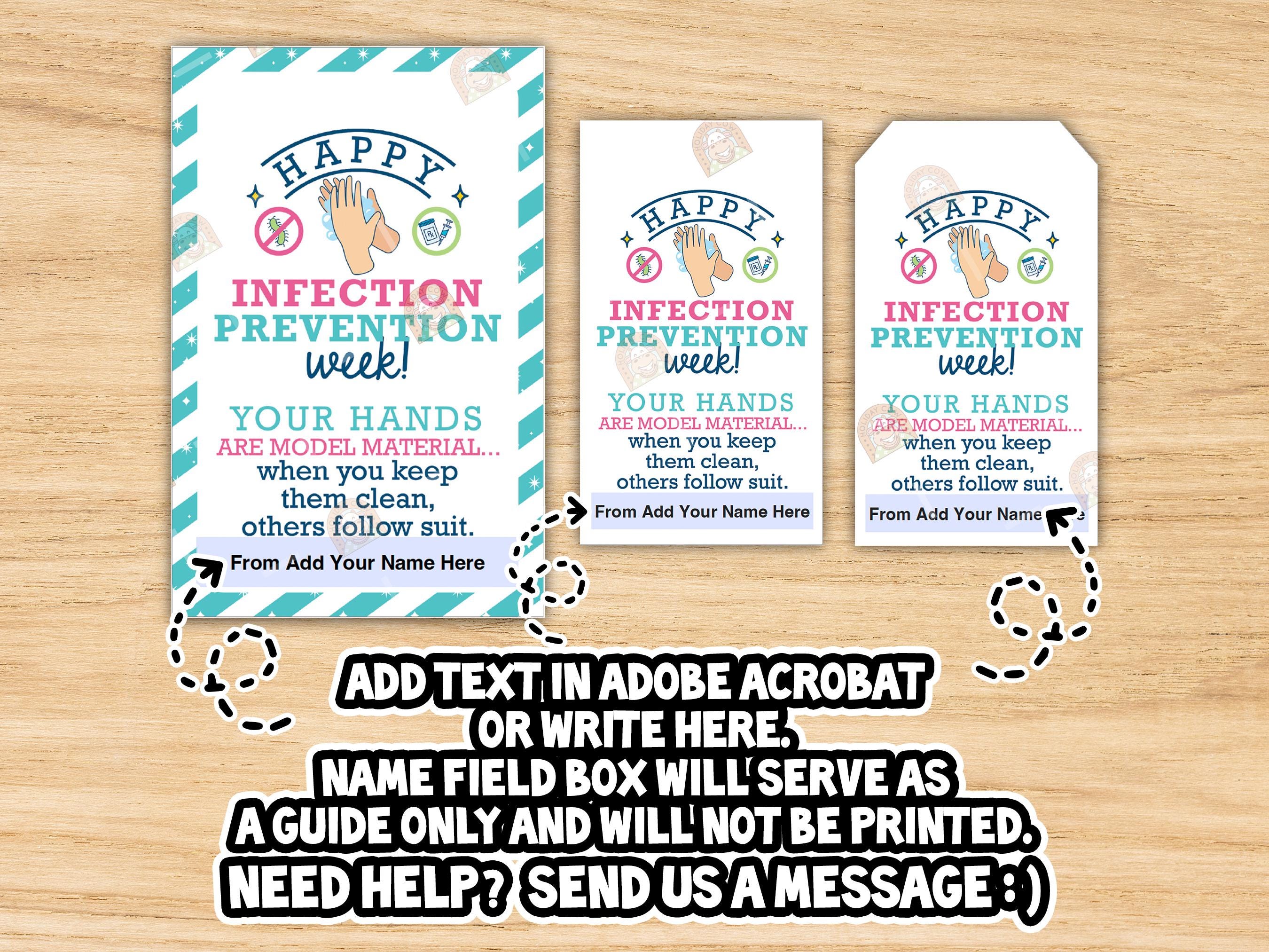 Infection Prevention Week Tag, Printable IP Week Tag, Hand Hygiene ...