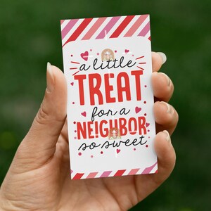 Neighbor Valentines gift tag Printable, Thank you Neighbor gift tag, Valentine Neighbor Tag, Valentine Treat Tag for Neighbor Cookie Tag