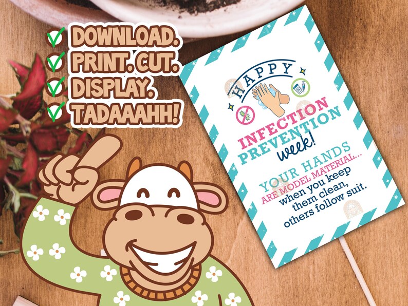 Happy Infection Week Infection Prevention Week Tag, Printable IP Week Tag, Hand Hygiene ...