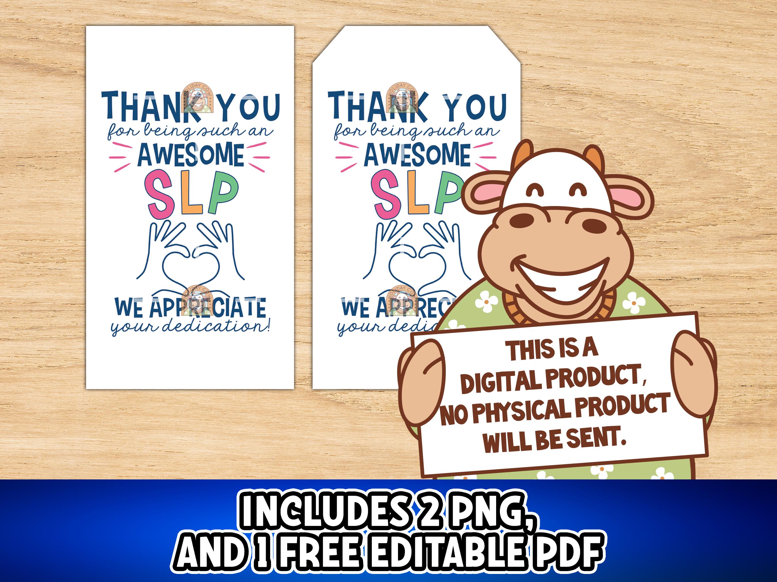 SLP Gift Tag, SLP Tag Printable Speech Language Pathologist Tag, Speech ...
