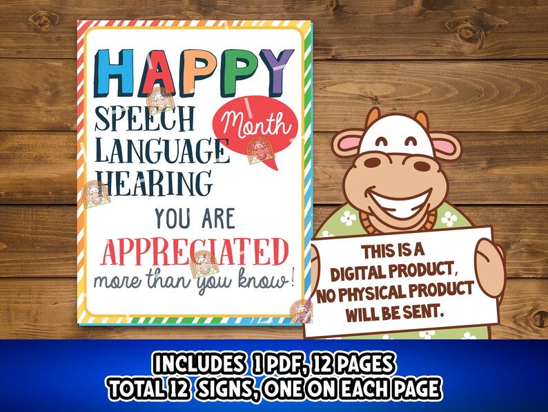 National Speech Language Hearing Month Signs Printable, Speech Language ...