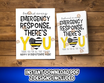 Dispatcher Gift, 911 Dispatchers Week Gift, Public Safety Telecommunicators Week Gift, Printable Dispatchers Sign,  911 Dispatcher Card