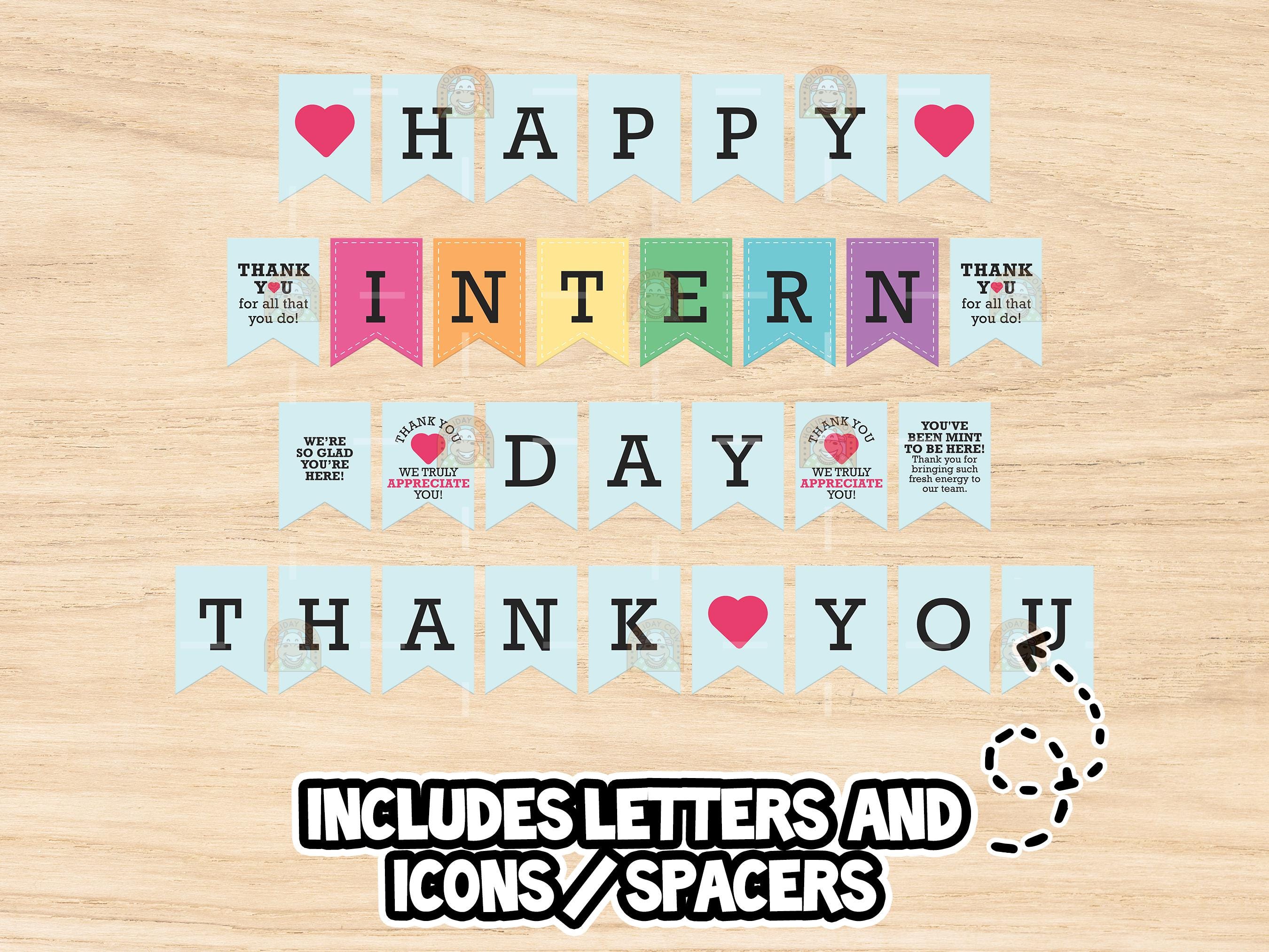 Intern Day Banner Printable, Intern Banner, Intern Day Gift, Intern ...