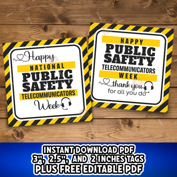 Dispatcher Thank You Tag, Public Safety Telecommunicators Week Tags, Printable 911 Dispatchers Week gift tag, Telecommunicators Week Tag