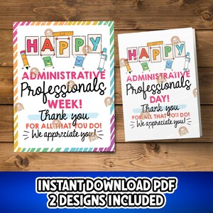 Administrative Professionals Day Card Printable, Administrative Professionals Week Gift, Administrative Sign, Admin Day Gift for Admin Week