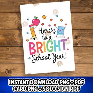 Letrero brillante para el primer día de clases, tarjeta de regreso a clases, tarjeta brillante para el primer día de clases, regalo para el primer día de clases.