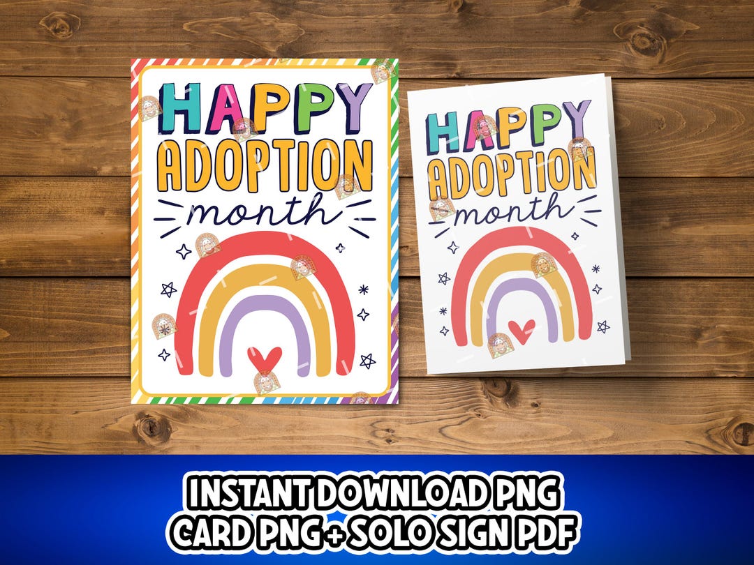 National Adoption Month Sign Printable, Happy Adoption Month Card ...