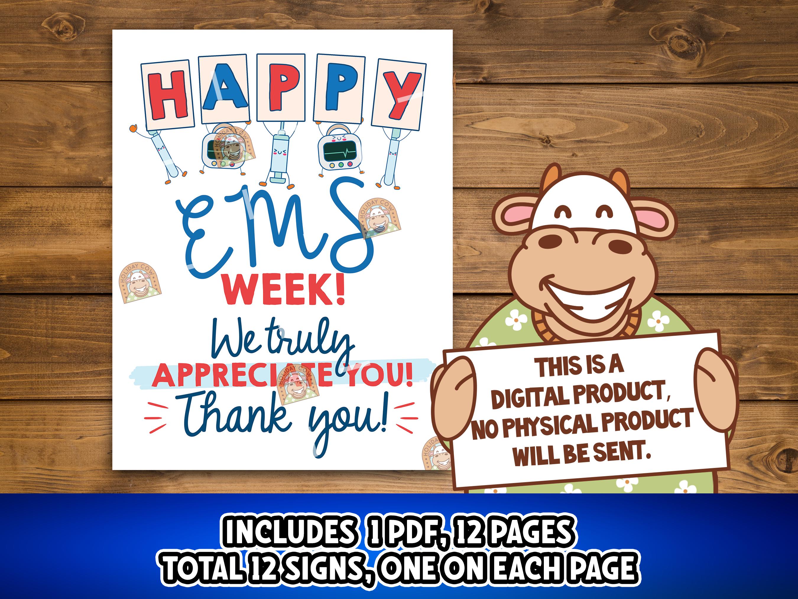 EMS Week Signs Printable, EMS Week Decor, EMS Appreciation Poster ...