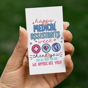 Arzthelferin Woche Tag bedruckbar, Arzthelferin Geschenkanhänger, Happy MA Week Geschenkanhänger, Danke MA Wertschätzung MA, MA Woche Keksanhänger