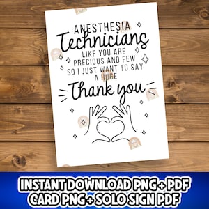 Anesthesia Tech Gift Printable, Anesthesia Tech Week Sign, Anesthesia Technologists Day Card, Anesthesia Technician Appreciation Poster