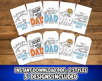 Fathers Day Tags Set, Funny Fathers Day Gift Tags Printable, Happy Father's Day Cookie Tags for Dad, Fathers Day Favor Tags for Fathers Day