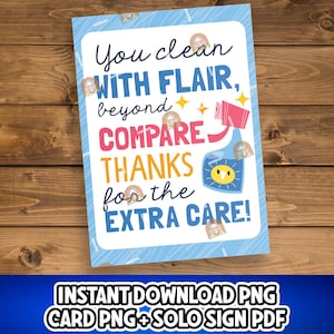 Custodian Appreciation Printable, Custodian Day Sign, Thank you Custodian, EVS Week Gift, Housekeeping Week Gift, Thank you Housekeeping