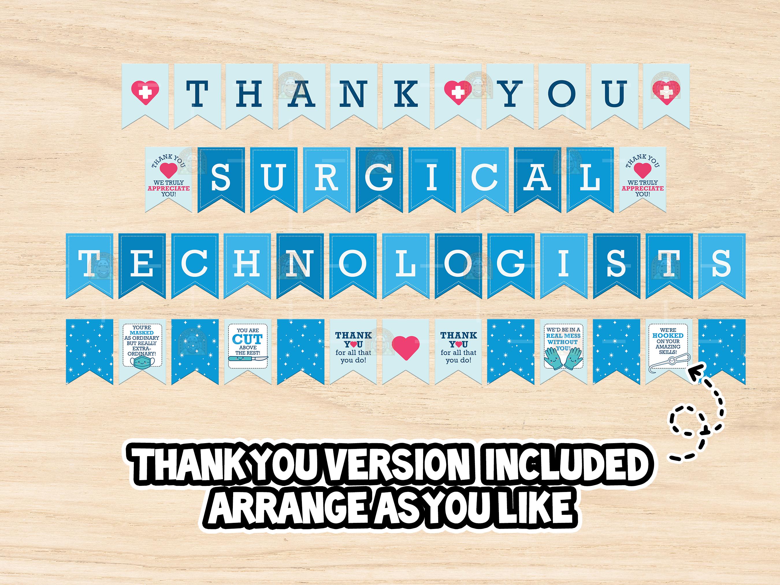 Happy Surgical Week Banner - Blue & Black Glitter, Pre-strung 5.7ft Hospital Decor - View #12