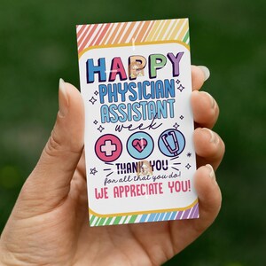 Physician Assistant Week Gift Tags Printable, Physician Associate Tag, Happy PA Week Gift Ideas, Thank you PA appreciation tag, PA week gift